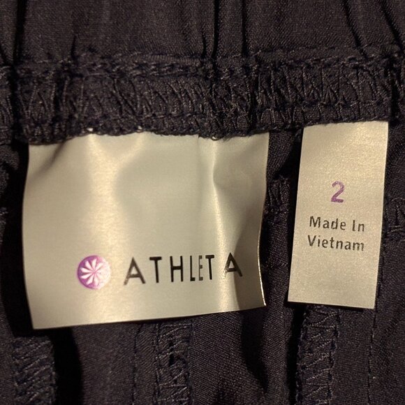 ATHLETA La Viva Ruched Cropped Jogger Pants Size 2 Navy - Picture 8 of 13